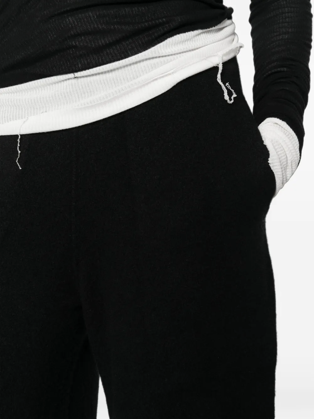 Rick Owens ribbed-waist trousers Zwart