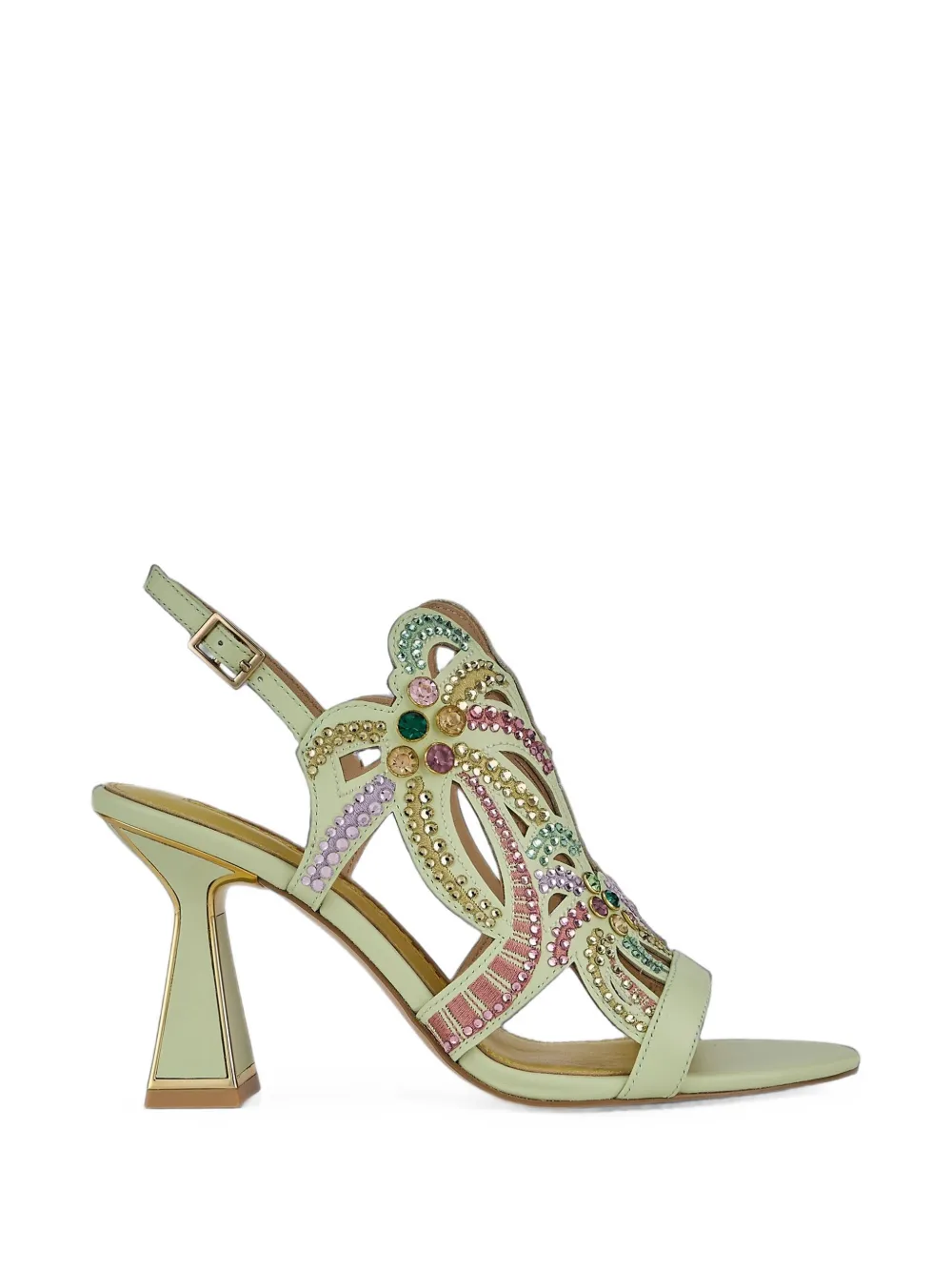 Kat Maconie Kiawa crystal-embellished cut-out sandals Groen