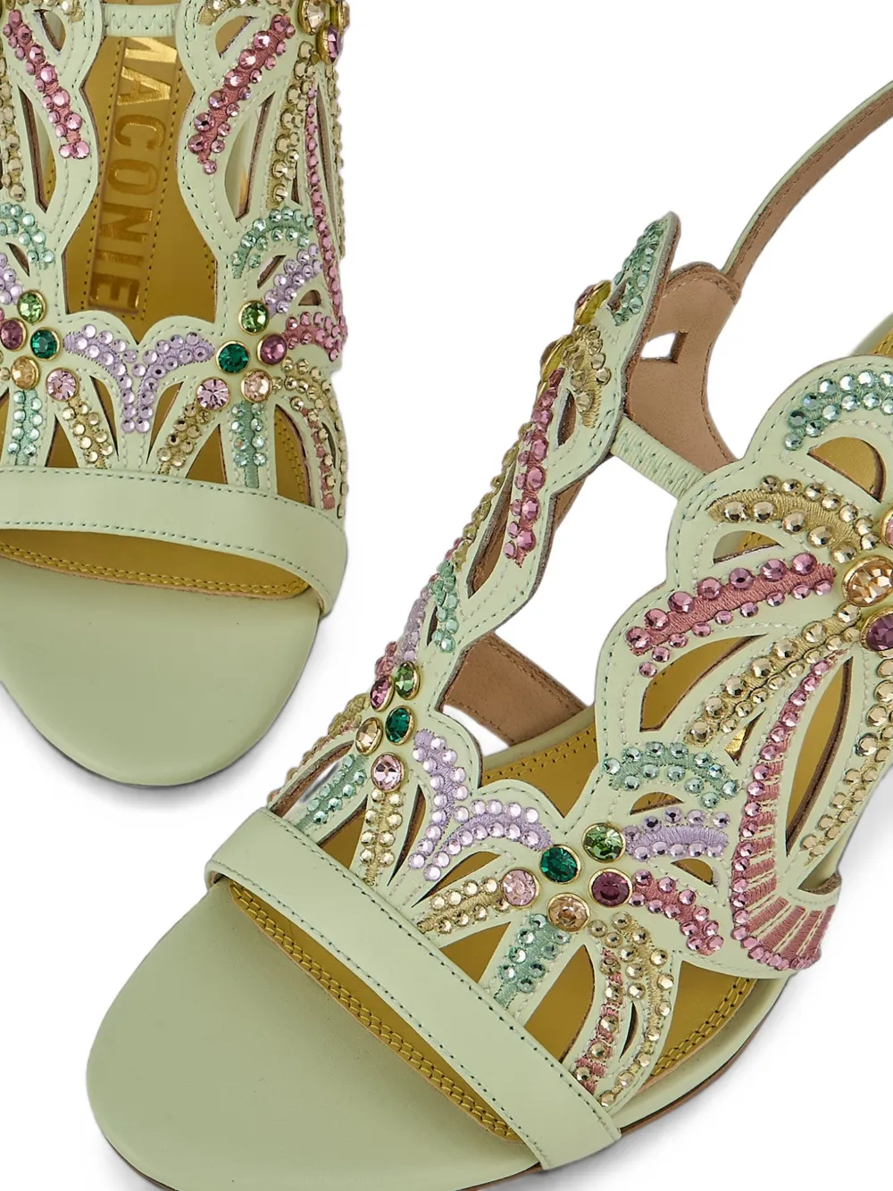 Kat Maconie Kiawa crystal-embellished cut-out sandals Groen