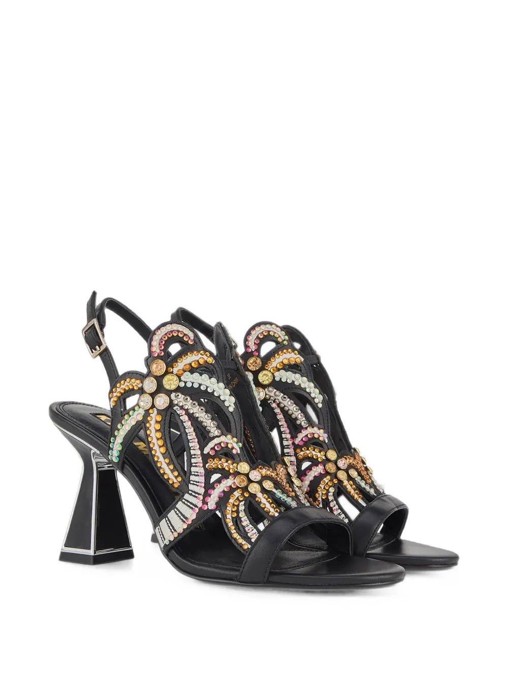 Kat Maconie Kiawa crystal-embellished cut-out sandals Zwart