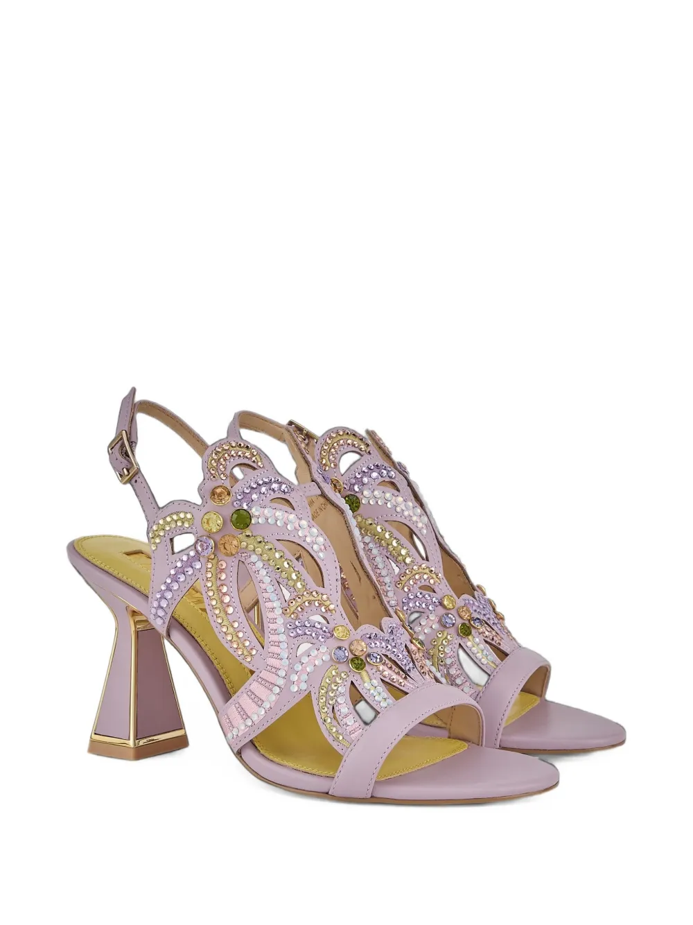 Kat Maconie Kiawa crystal-embellished cut-out sandals Paars