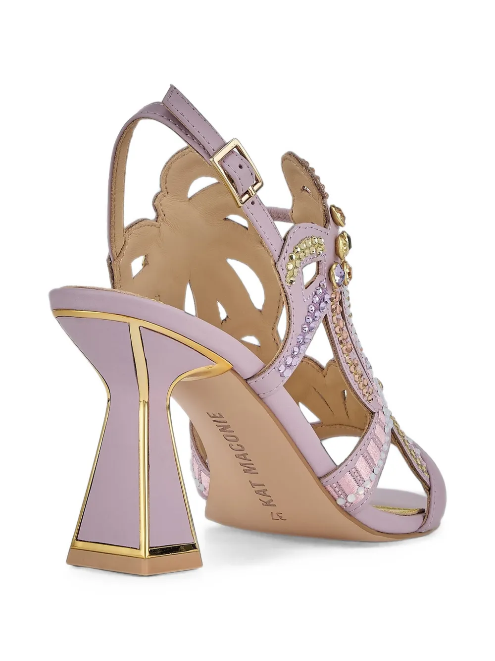 Kat Maconie Kiawa crystal-embellished cut-out sandals Paars