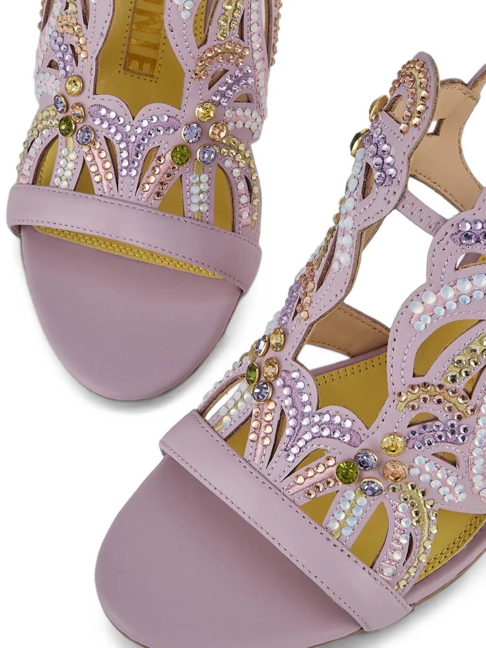 Kat Maconie Kiawa crystal-embellished cut-out sandals Paars