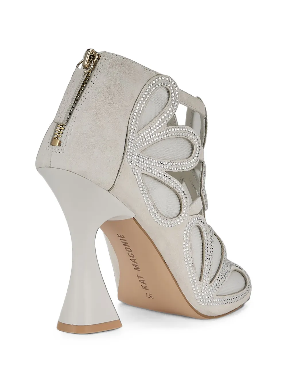 Kat Maconie crystal-embellished cutout sandals Wit