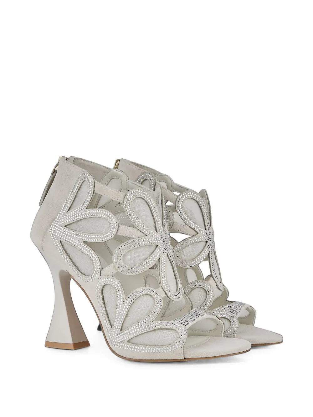 Kat Maconie crystal-embellished cutout sandals Wit