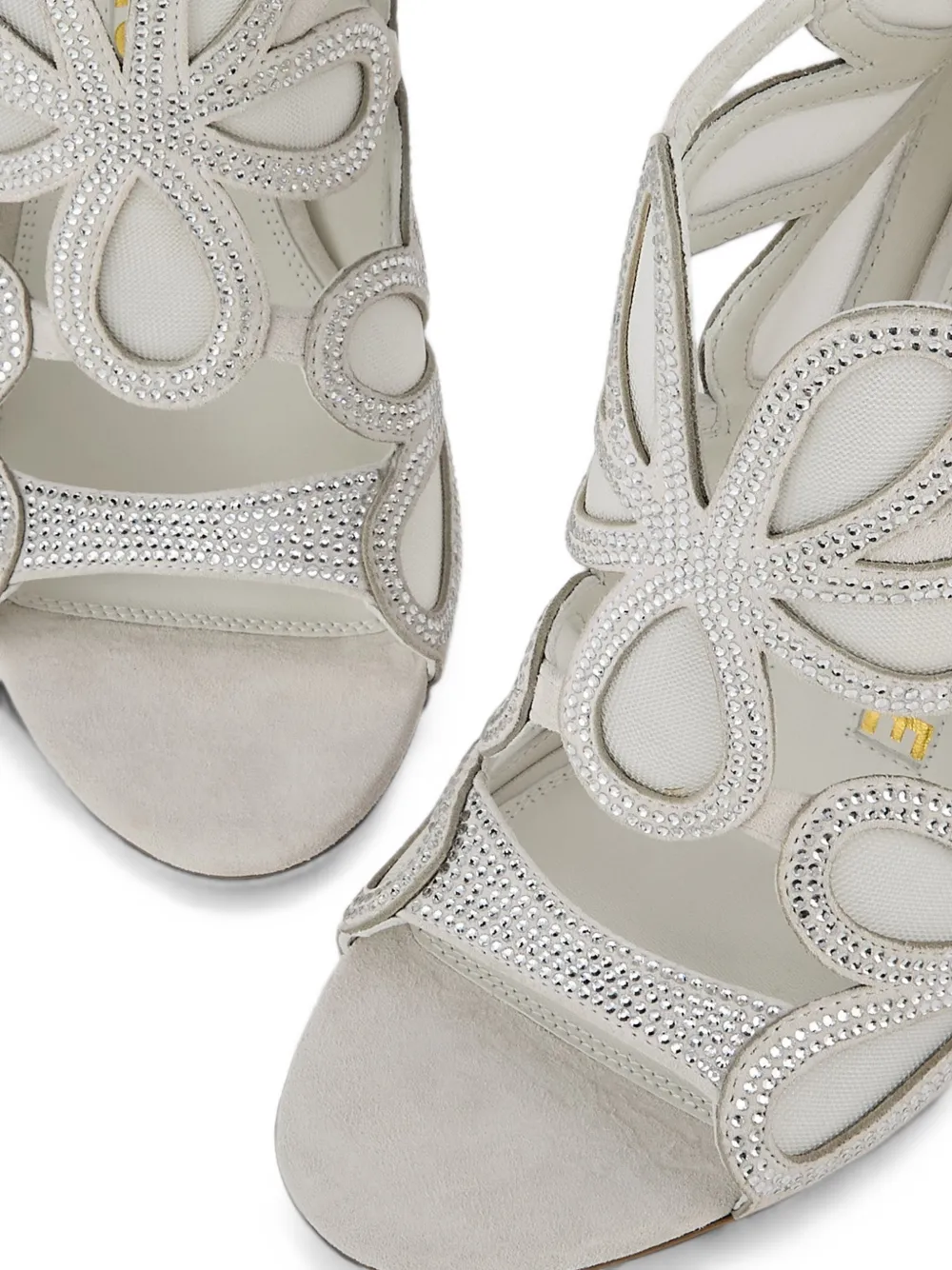 Kat Maconie crystal-embellished cutout sandals Wit