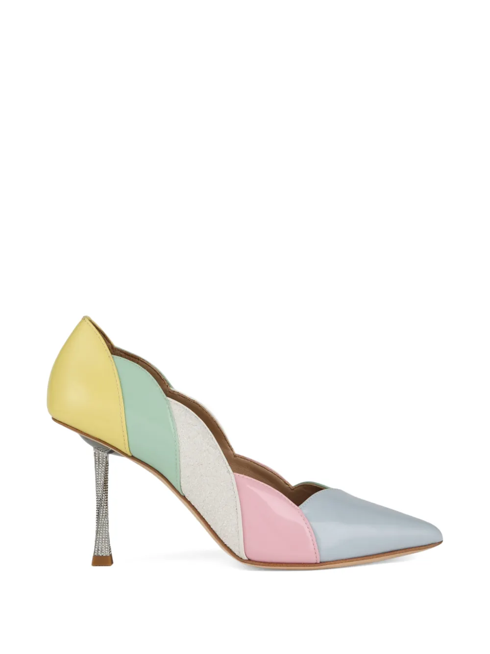 Kat Maconie Scalloped Crystal-embellished Pumps In Multi