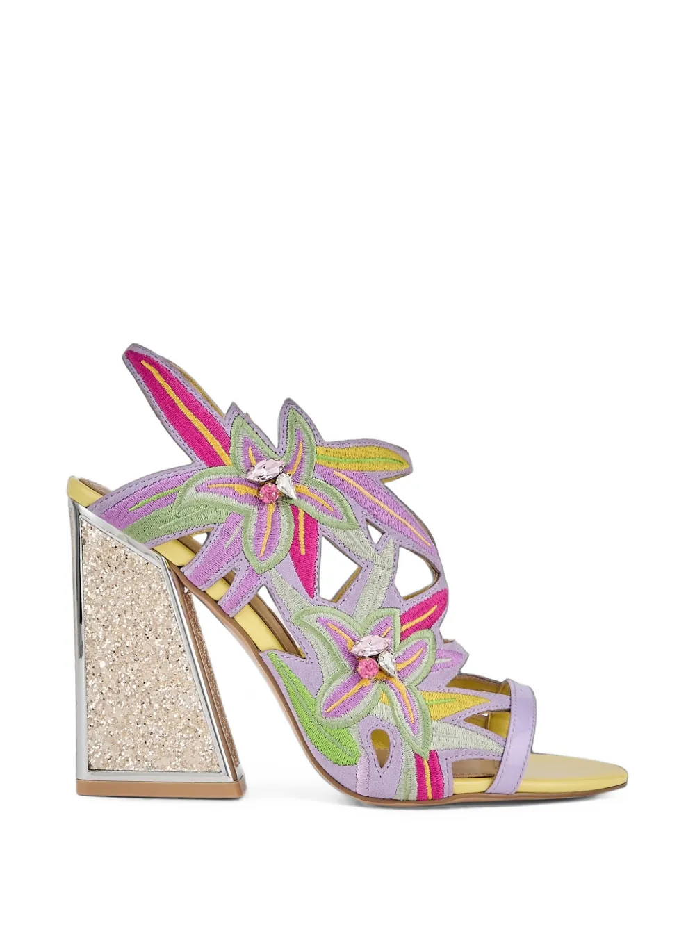 Kat Maconie Diva Dee embroidered crystal-embellished sandals