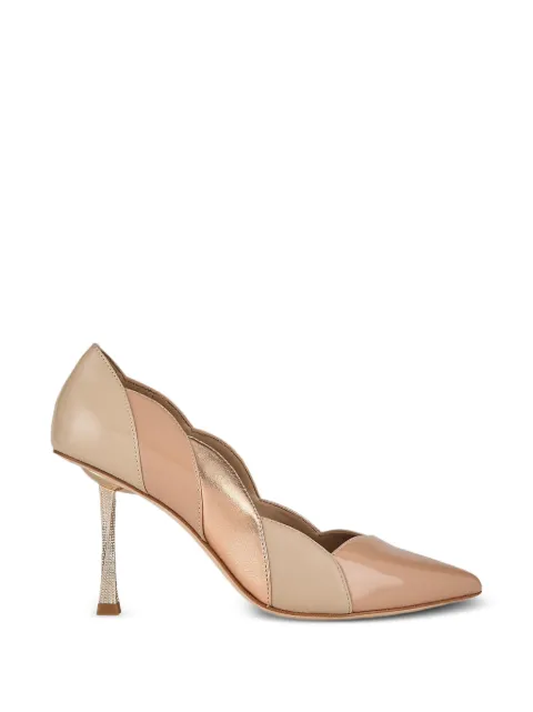 Kat Maconie Divina crystal-embellished scalloped pumps