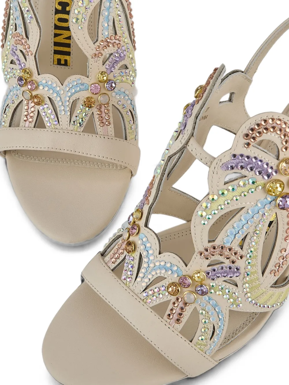 Kat Maconie Kiawa crystal-embellished cut-out sandals Wit