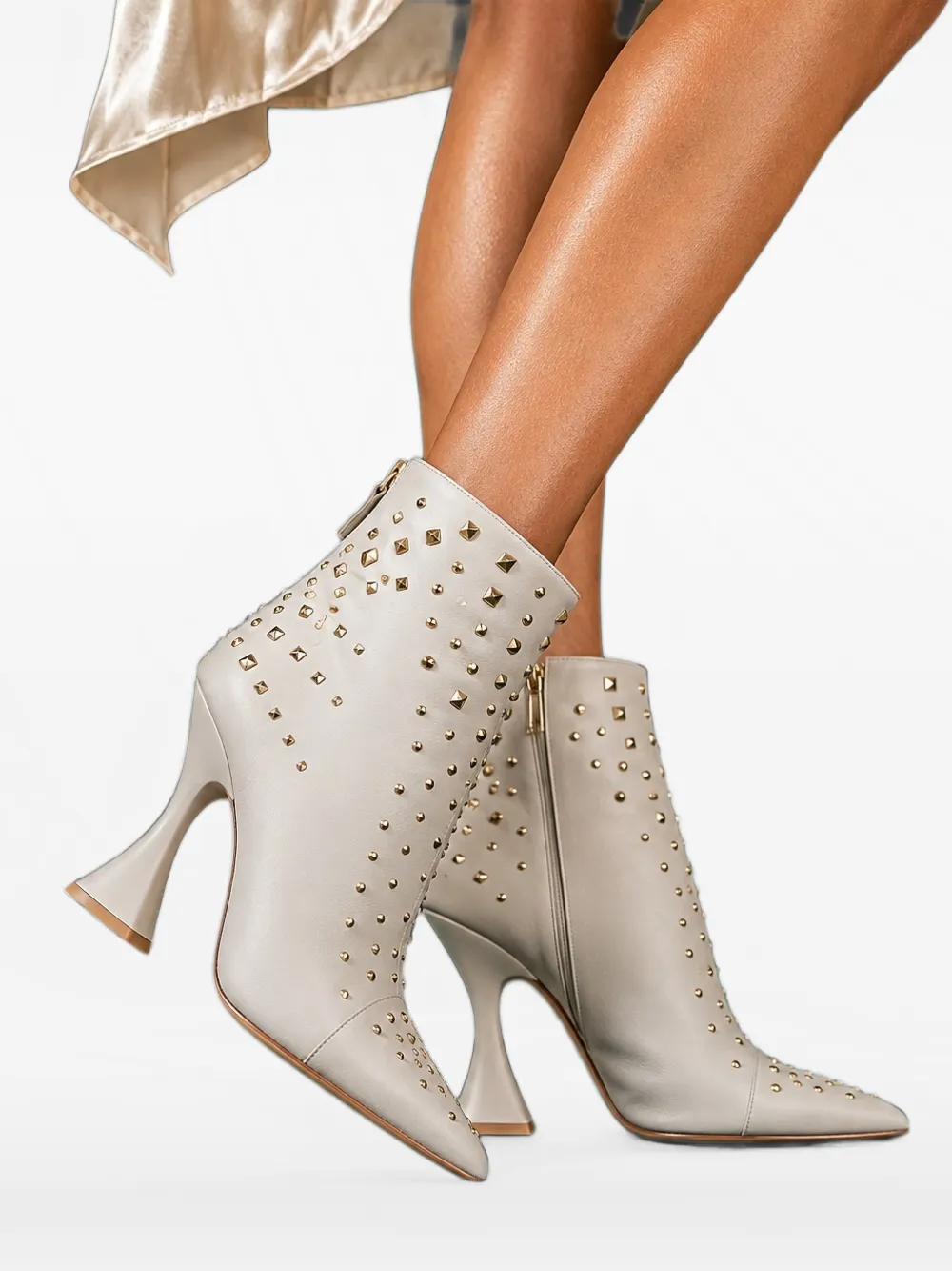 Kat Maconie Samara stud-embellished ankle boots Wit