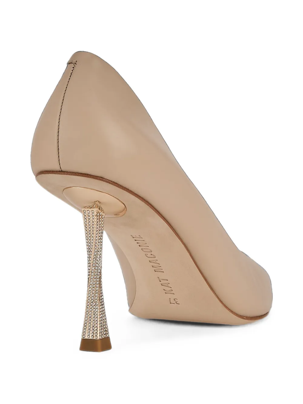 Kat Maconie Masoom crystal-embellished pumps Beige