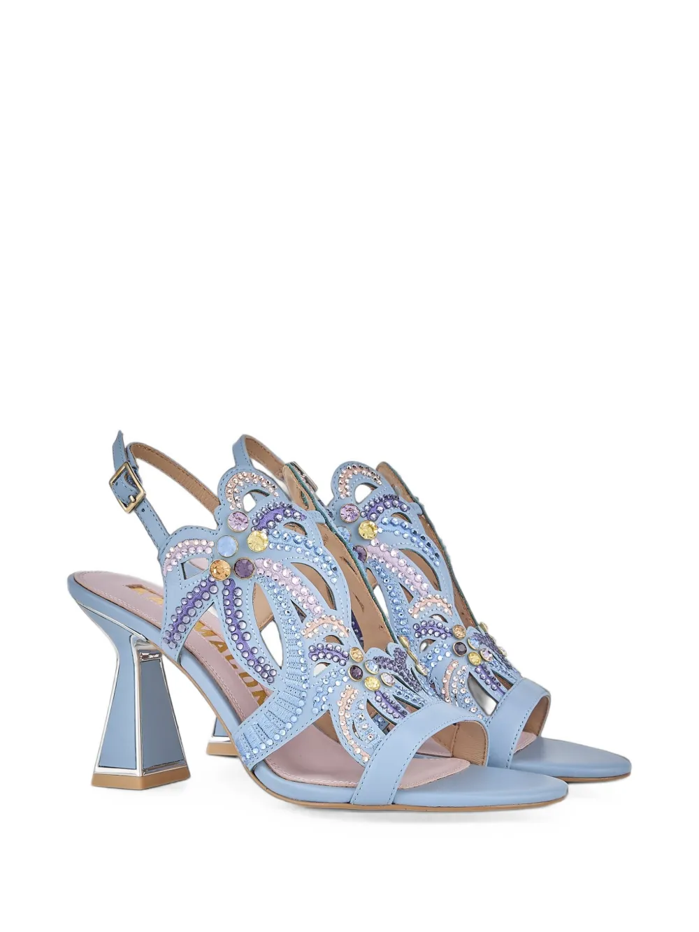 Kat Maconie Kiawa crystal-embellished cut-out sandals Blauw