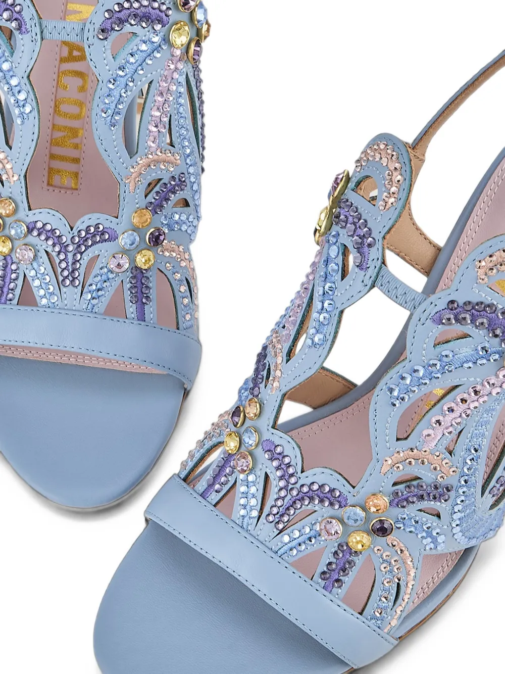 Kat Maconie Kiawa crystal-embellished cut-out sandals Blauw