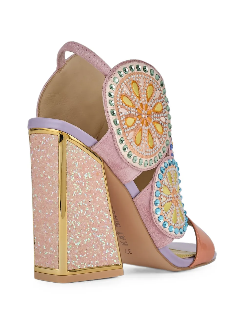 Kat Maconie Frida crystal-embellished sandals Roze