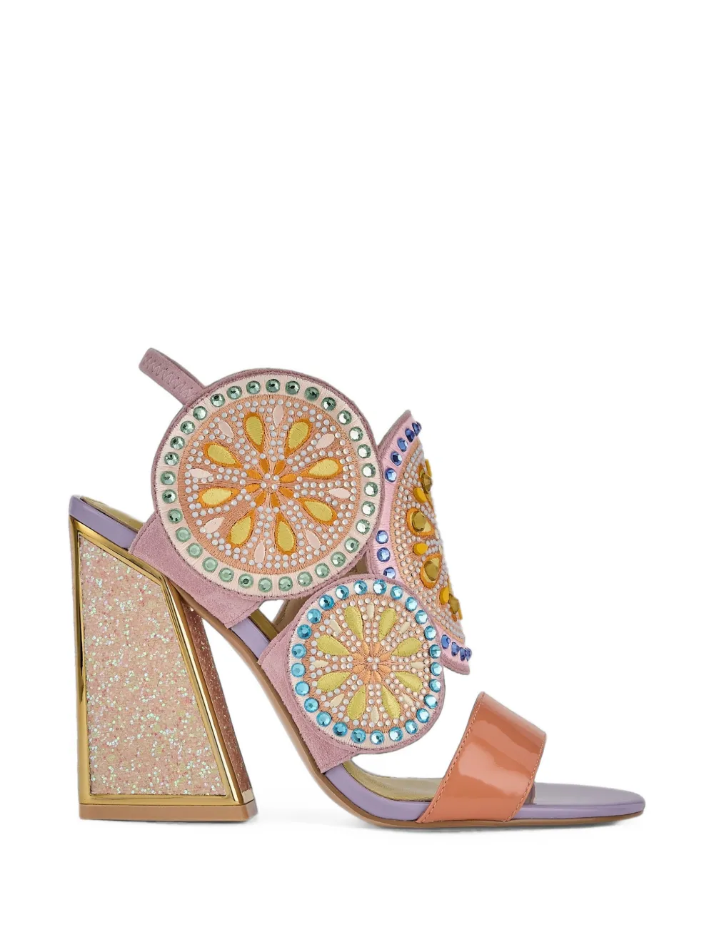 Kat Maconie Frida crystal-embellished sandals Roze