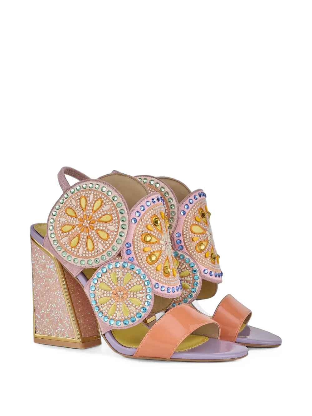 Kat Maconie Frida crystal-embellished sandals Roze