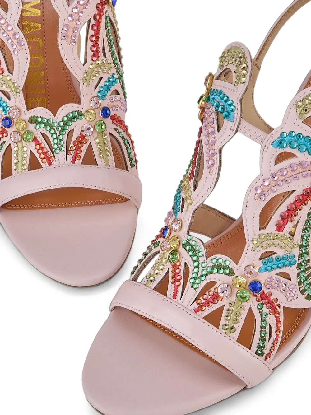 Kat Maconie Kiawa crystal-embellished cut-out sandals Roze