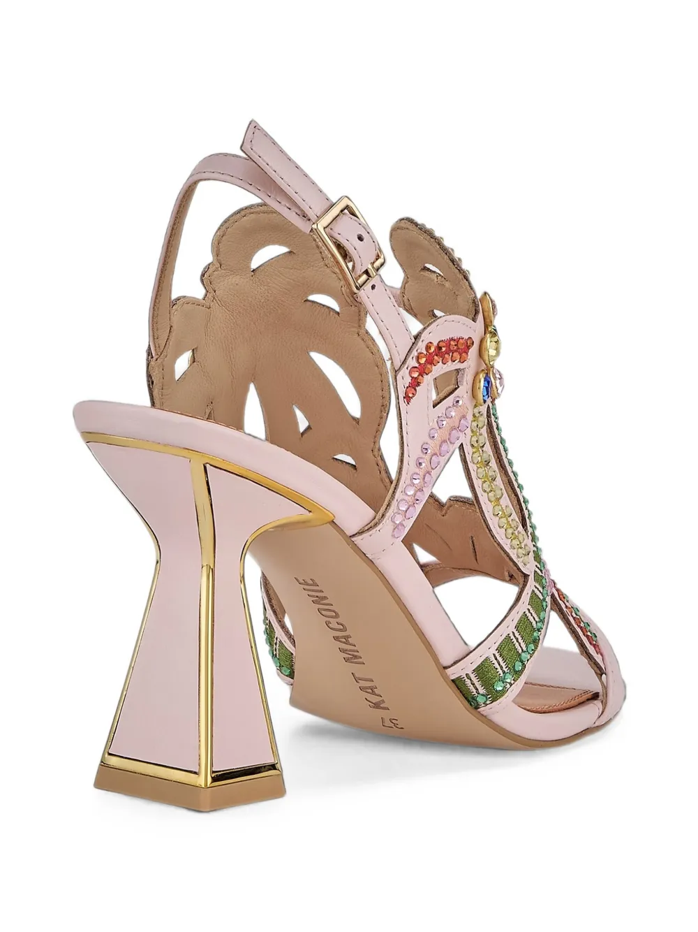 Kat Maconie Kiawa crystal-embellished cut-out sandals Roze