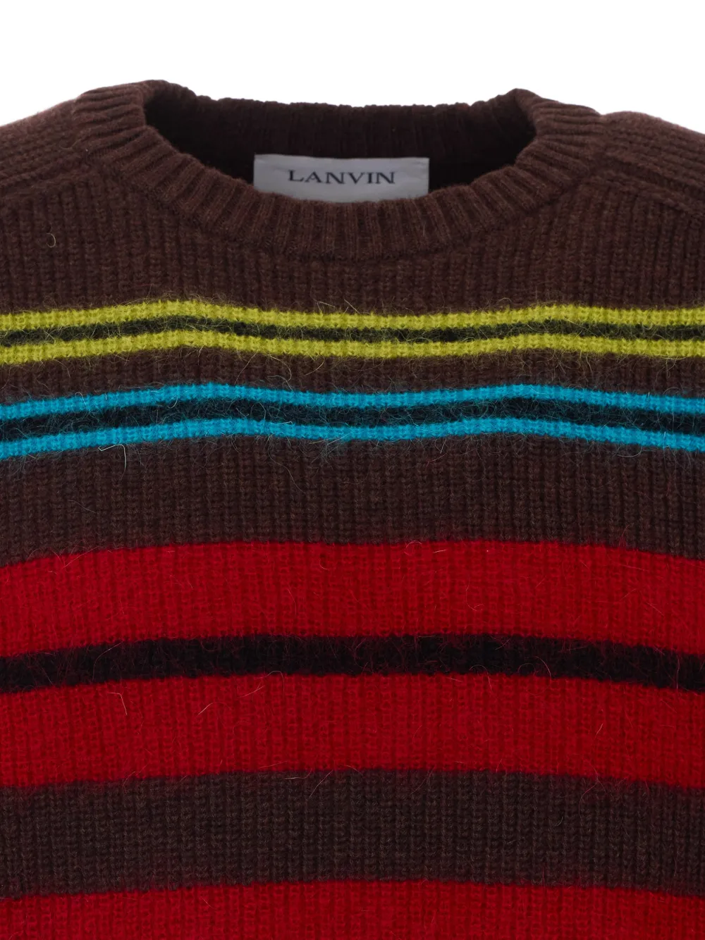 Lanvin Gestreepte trui van wol en kasjmier Bruin