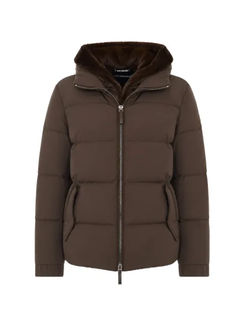 LOU ANDREA fur-trimmed hooded puffer jacket
