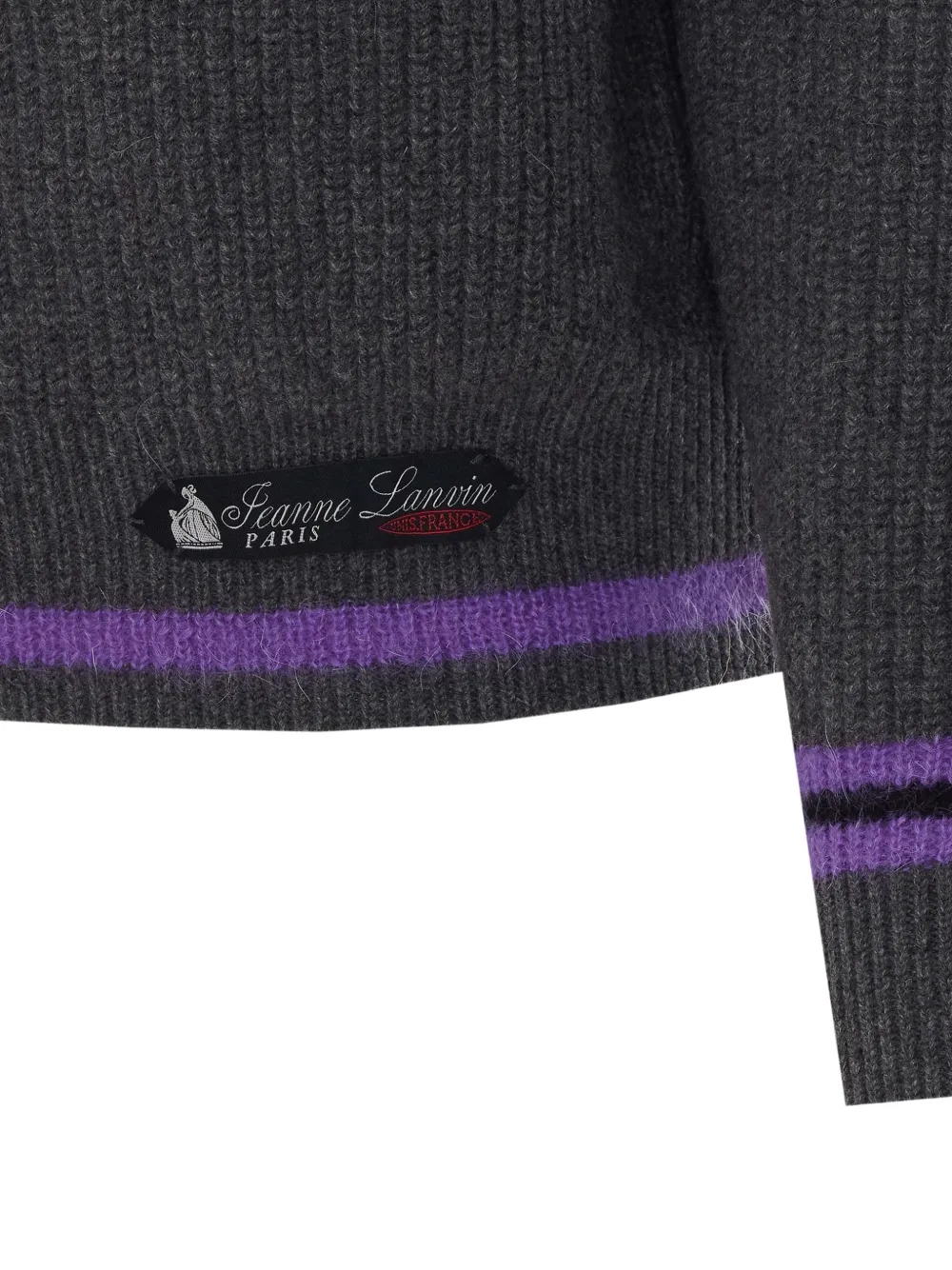 Lanvin Ribgebreide gestreepte trui Grijs