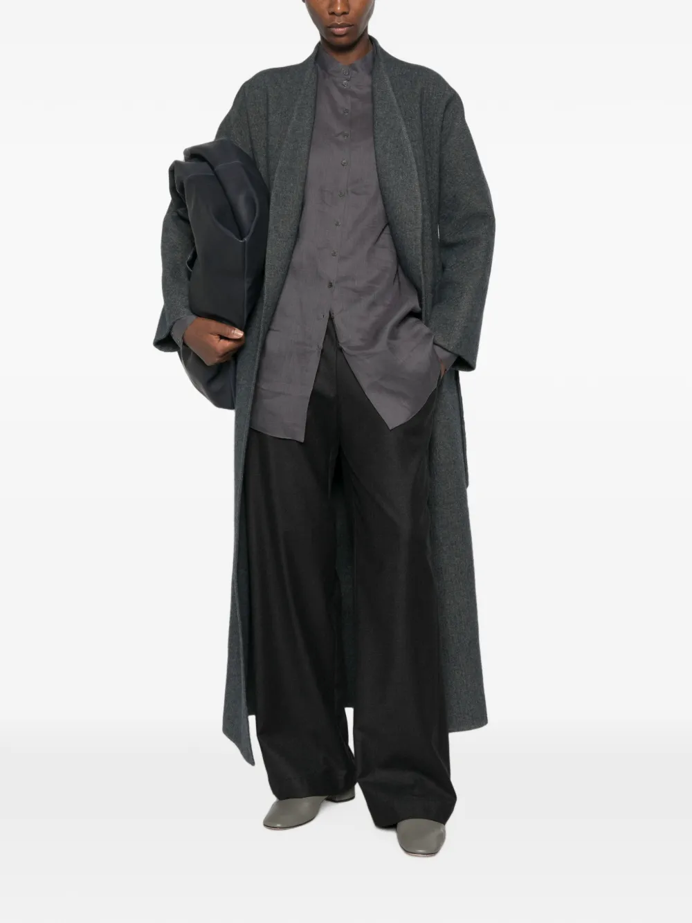 Cortana Noon oversized jas met sjaalkraag en ceintuur Blauw