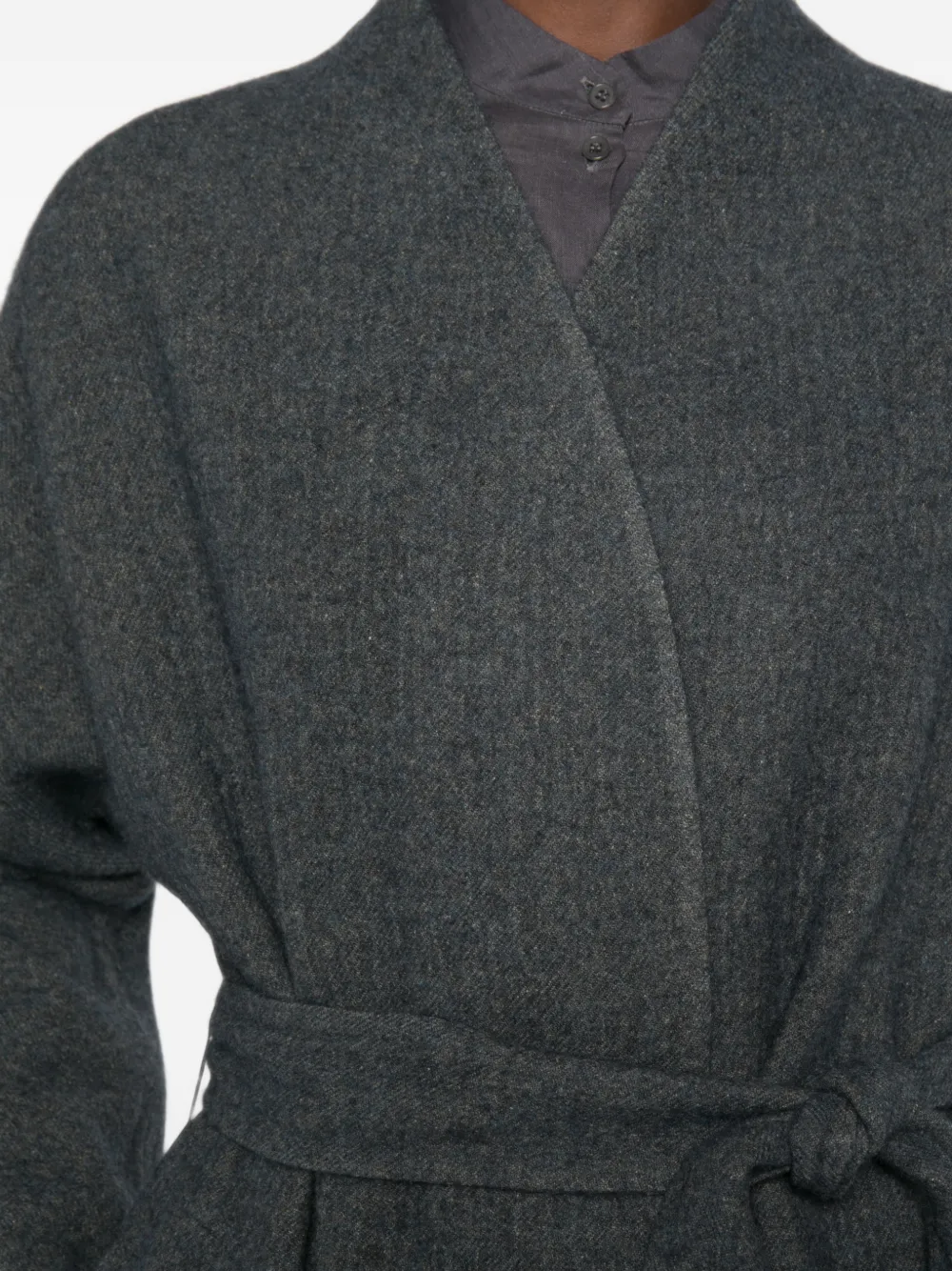 Cortana Noon oversized jas met sjaalkraag en ceintuur Blauw