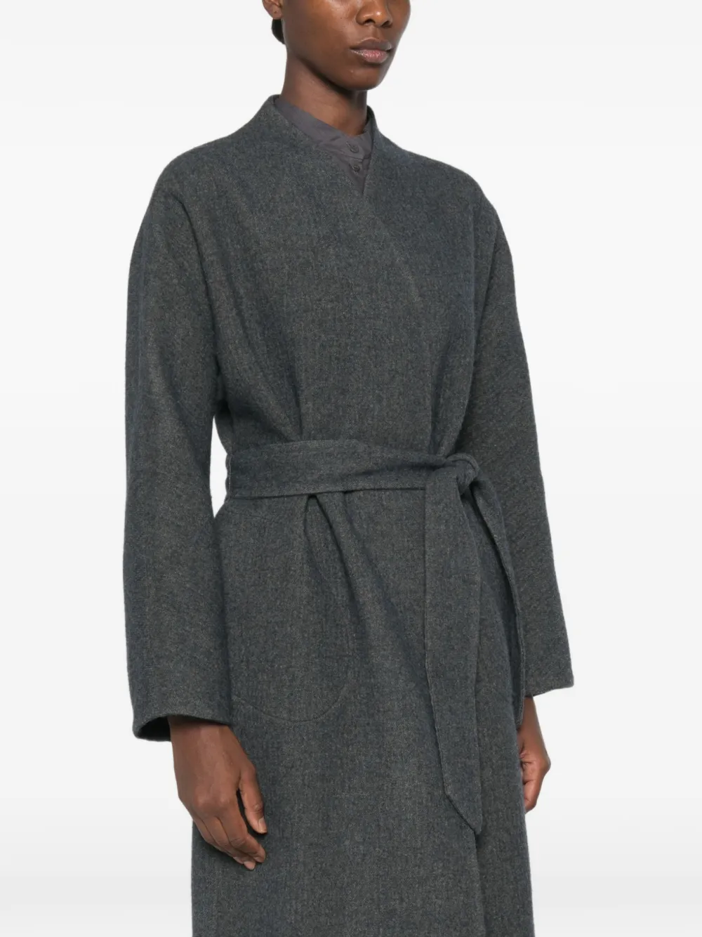 Cortana Noon oversized jas met sjaalkraag en ceintuur Blauw