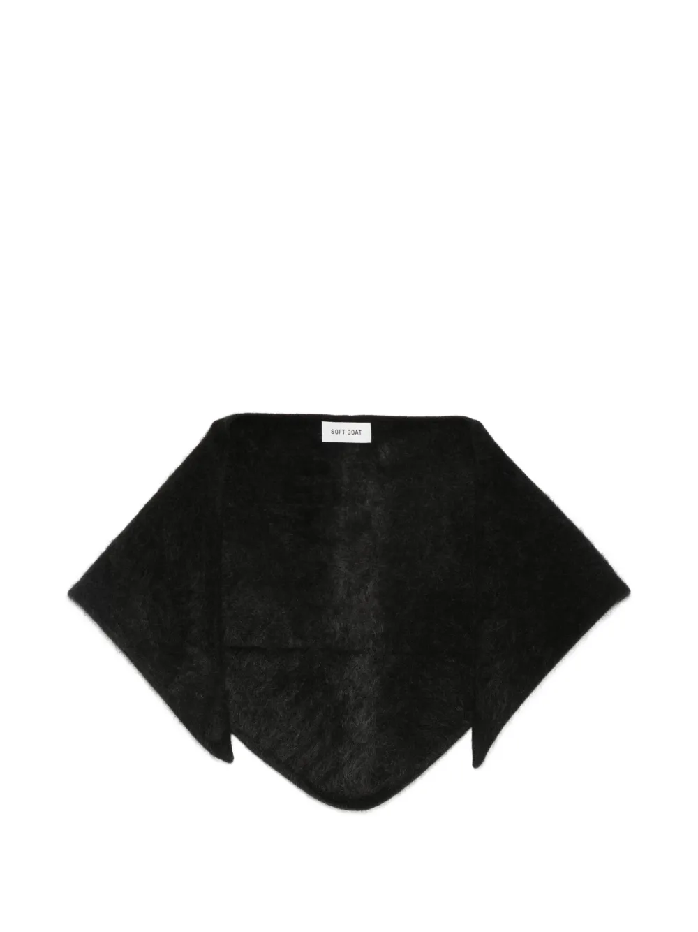 Soft Goat fuzzy triangular scarf - Nero