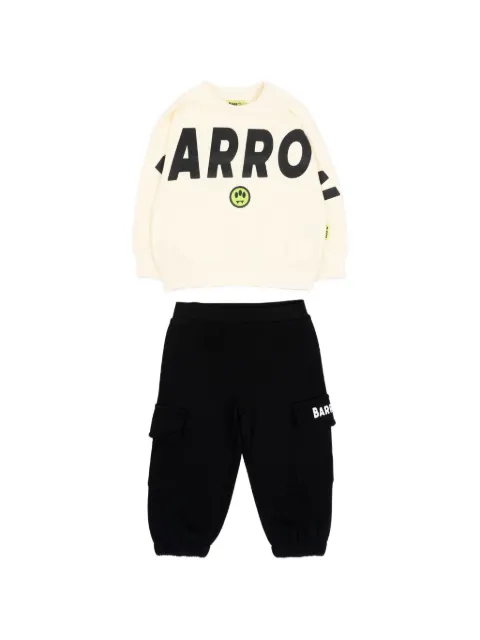 Barrow kids cotton logo-print zip-up tracksuit