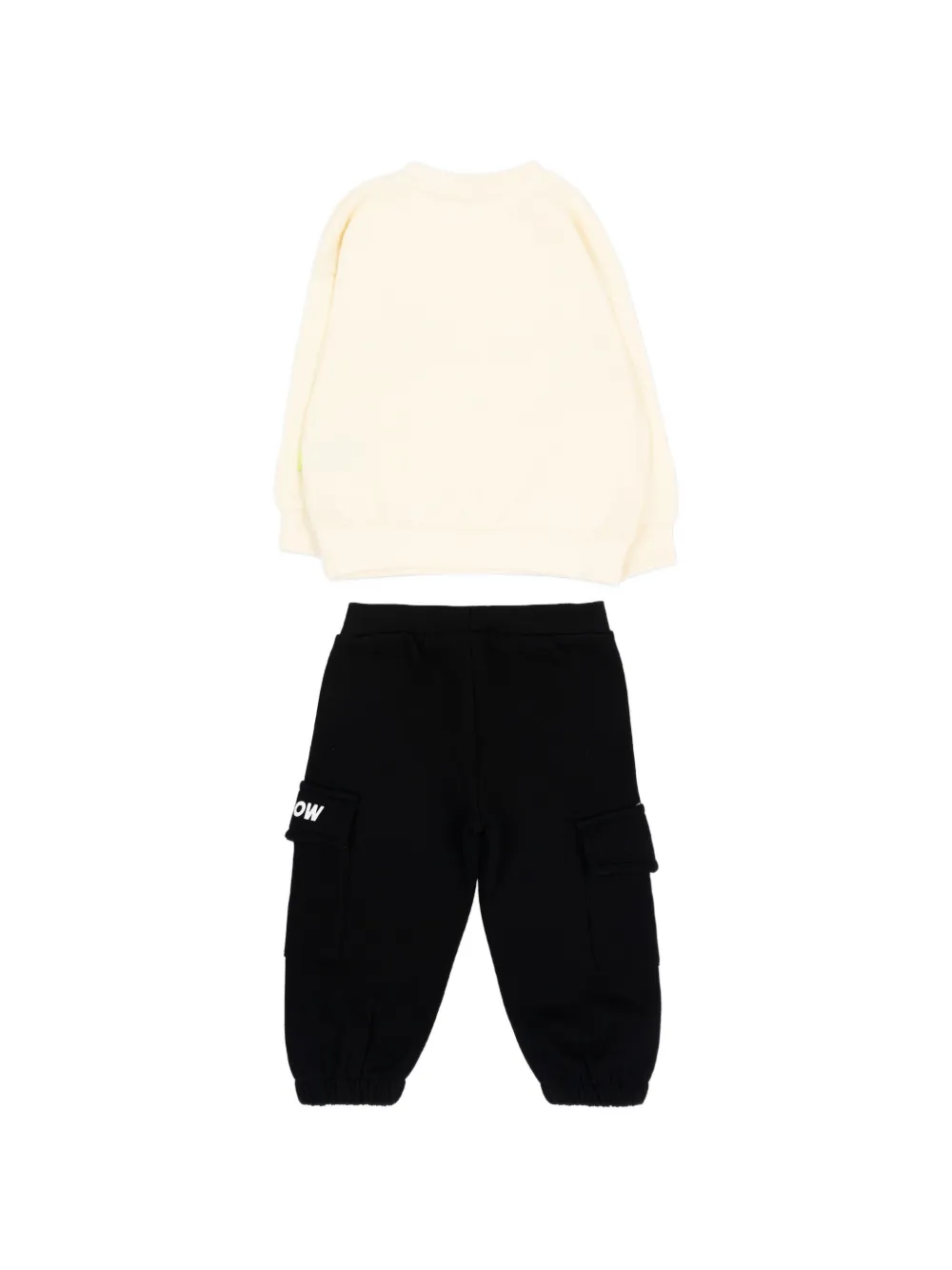 Barrow kids cotton logo-print zip-up tracksuit Beige