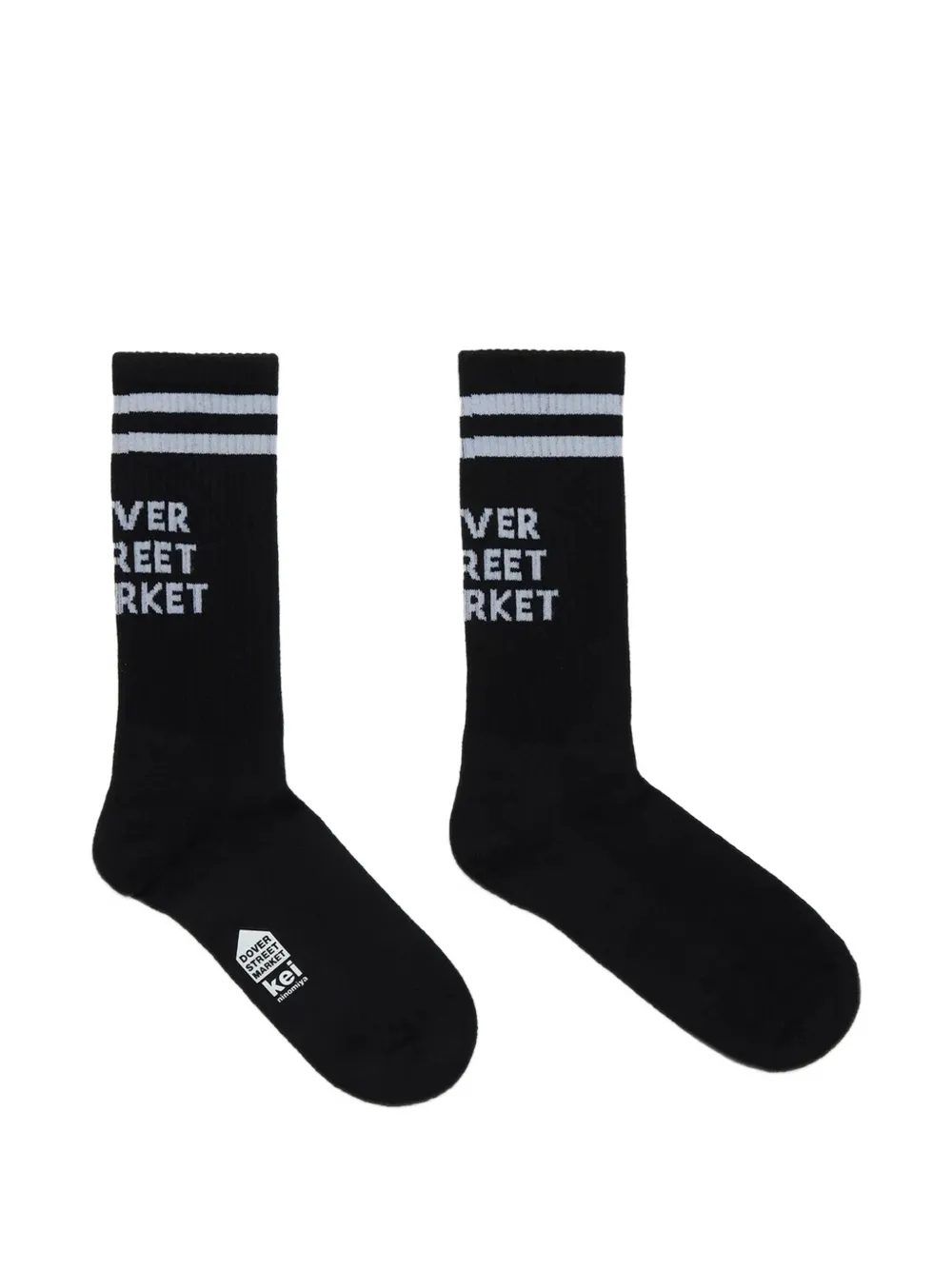 Dover Street Market Intarsia sokken met gestreepte afwerking Zwart