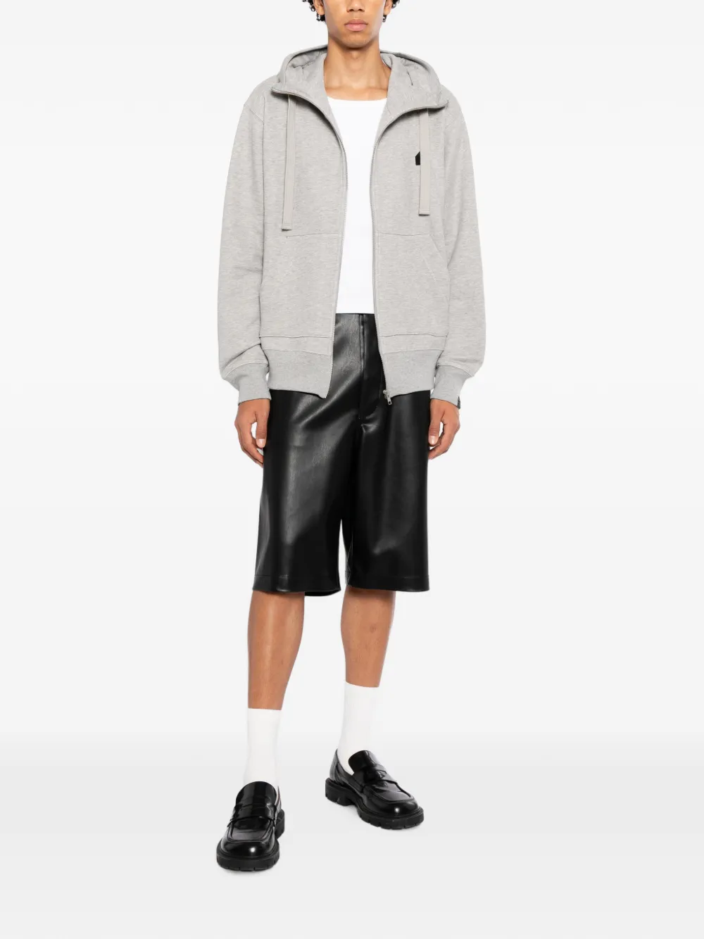 Dover Street Market marl-effect drawstring hoodie Grijs