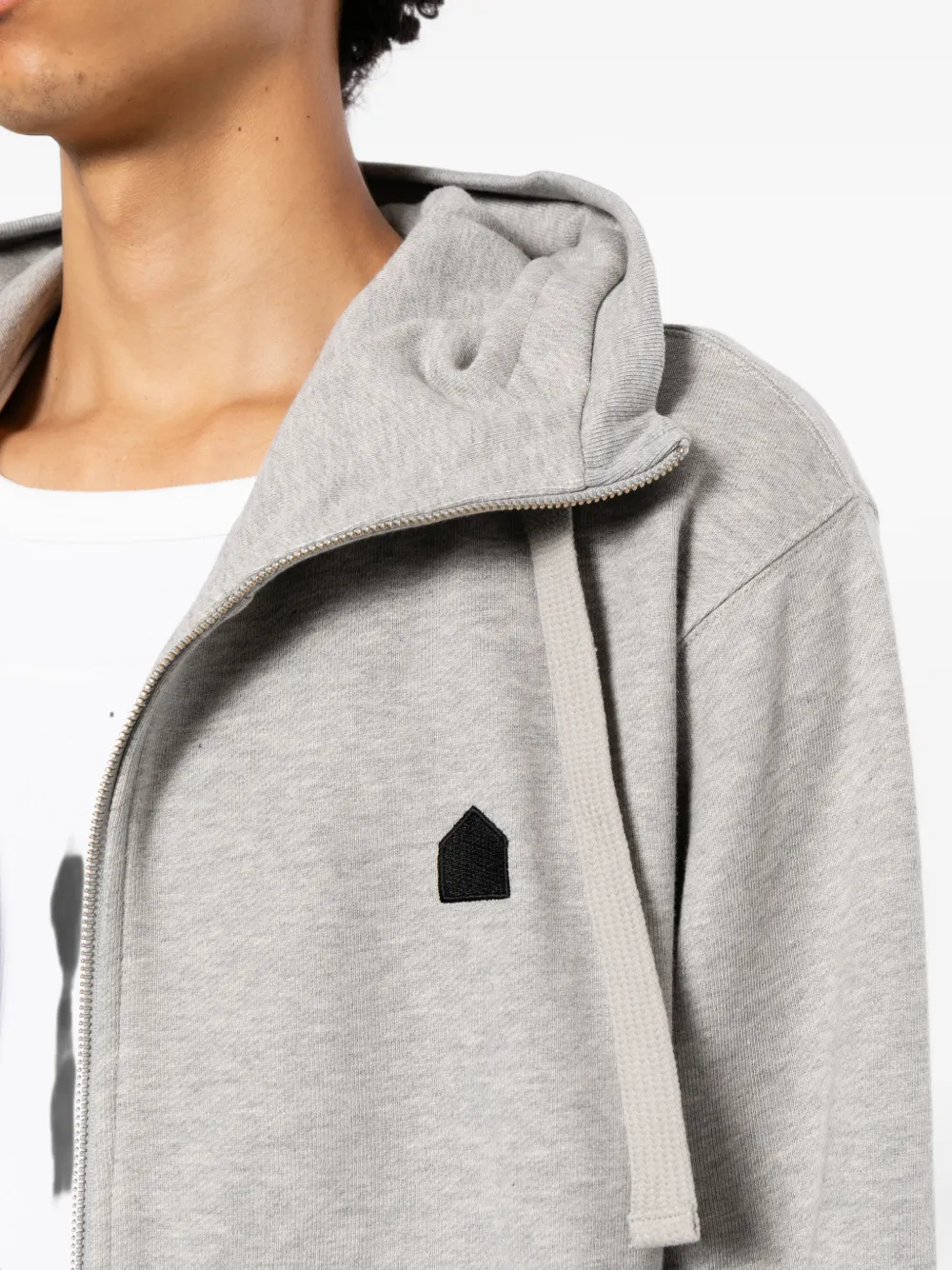 Dover Street Market marl-effect drawstring hoodie Grijs