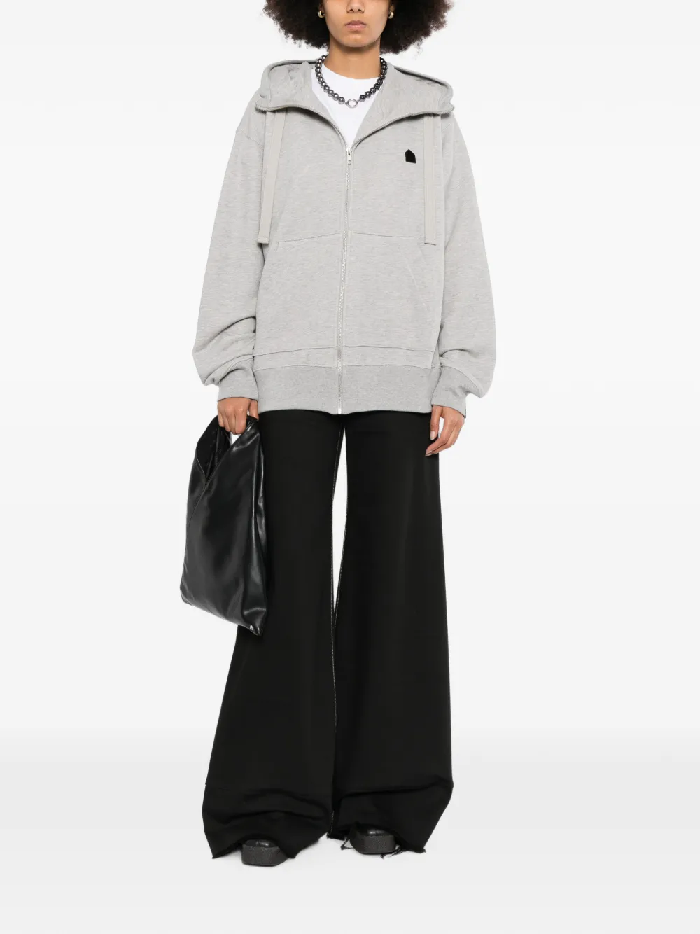 Dover Street Market marl-effect drawstring hoodie Grijs