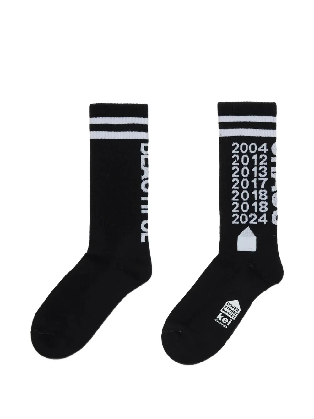 Dover Street Market logo-embroidered striped-trim socks