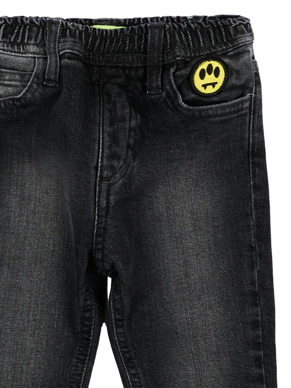 Barrow kids faded logo-patch jeans Zwart