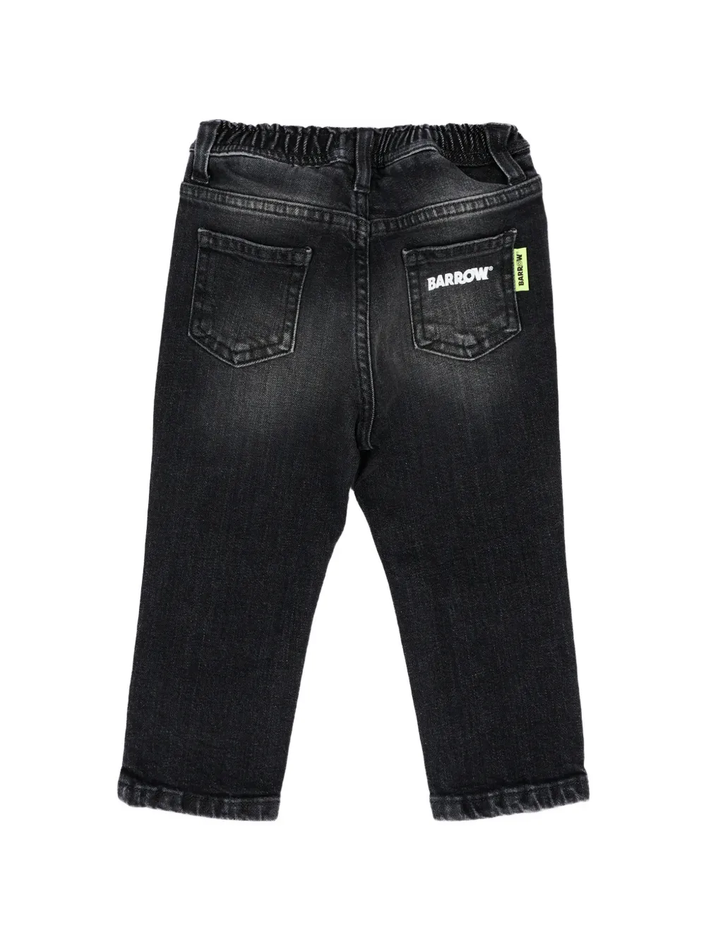 Barrow kids faded logo-patch jeans Zwart