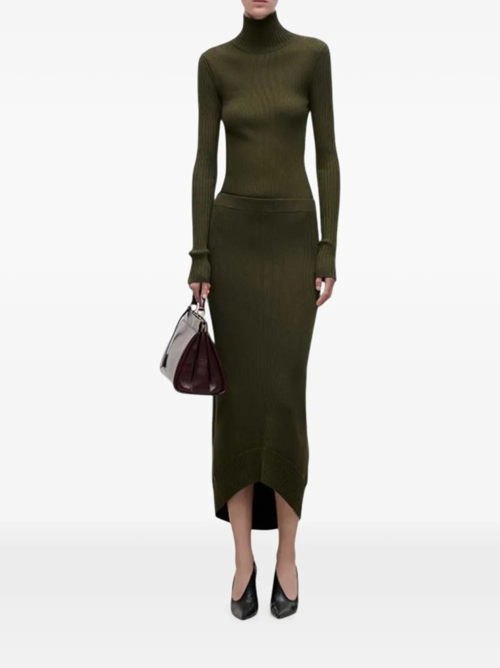 Victoria Beckham Geribbelde coltrui Groen