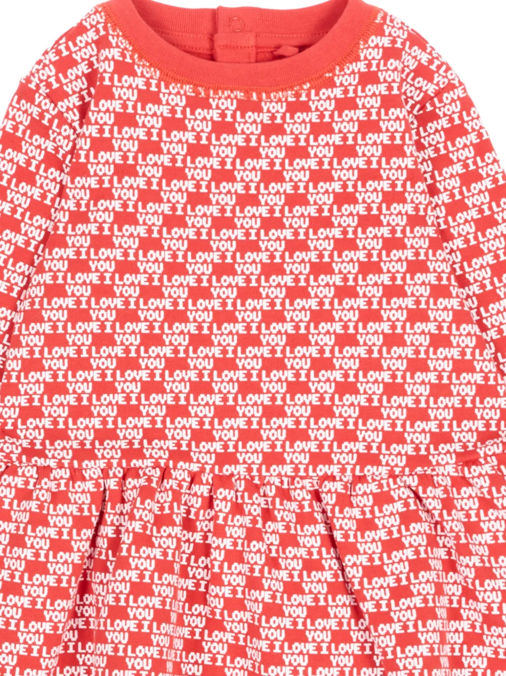 Stella McCartney Kids Jurk met lange mouwen en "I Love You"-print Rood