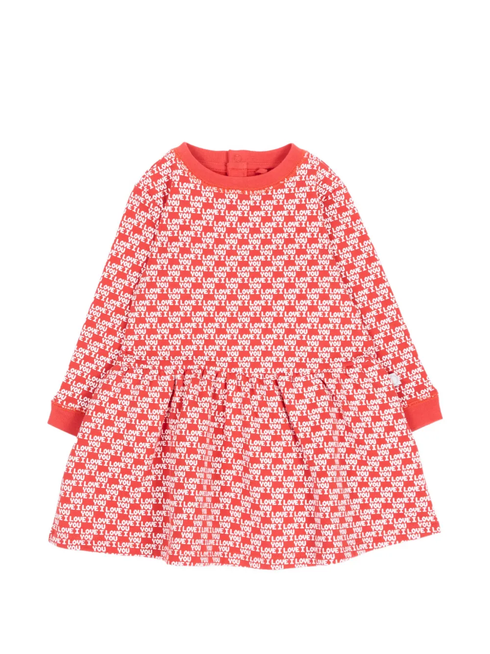 Stella McCartney Kids 'I Love You' print long-sleeve dress - Rot