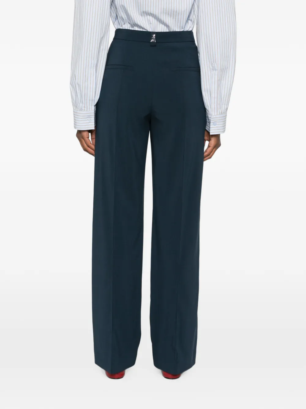 Patrizia Pepe logo-plaque straight-leg trousers Blauw