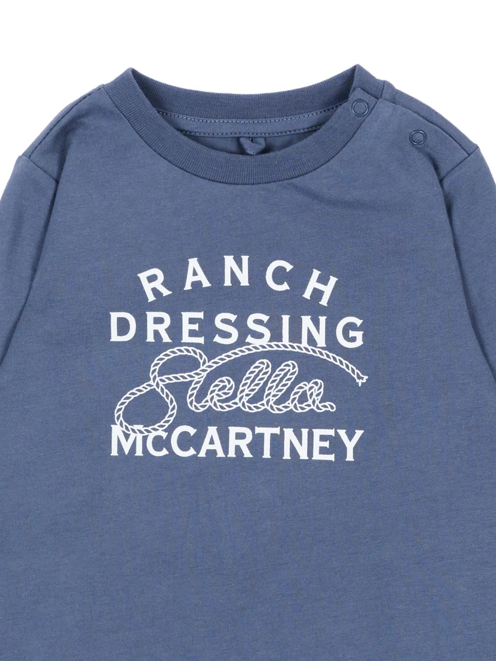 Stella McCartney Kids T-shirt met lange mouwen en logo-print Blauw