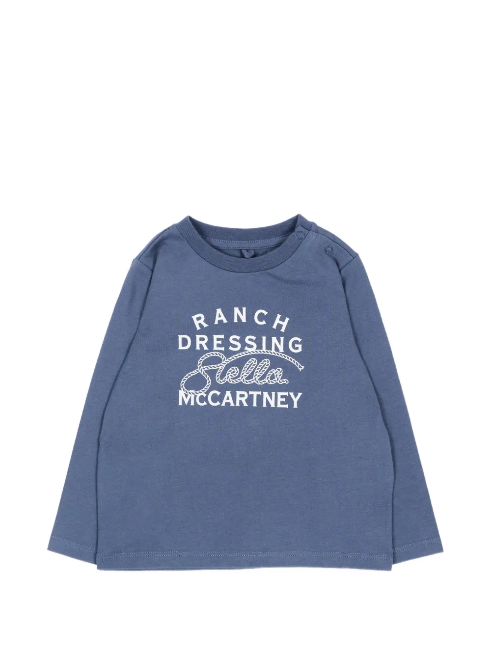 Stella McCartney Kids logo-print long-sleeve T-shirt - Blu