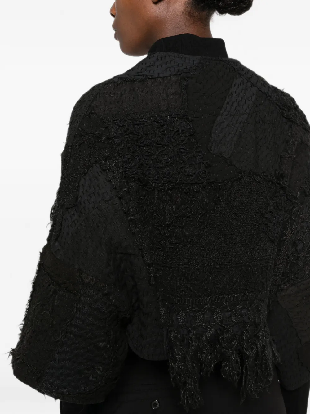 By Walid Bella jack met patchwork en franje Zwart