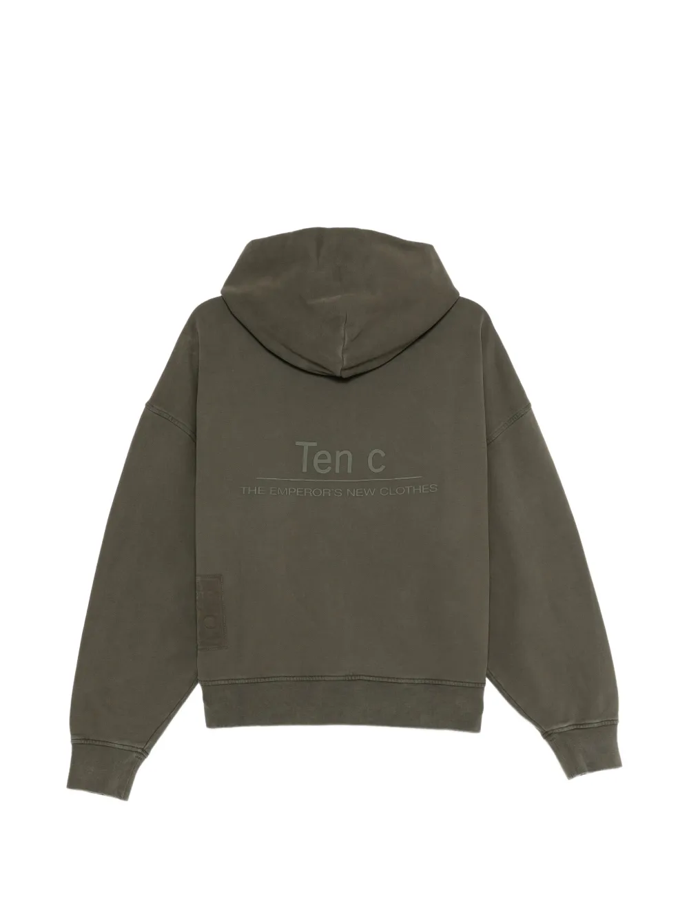 Ten C Hoodie met geribbelde zoom en manchetten Groen