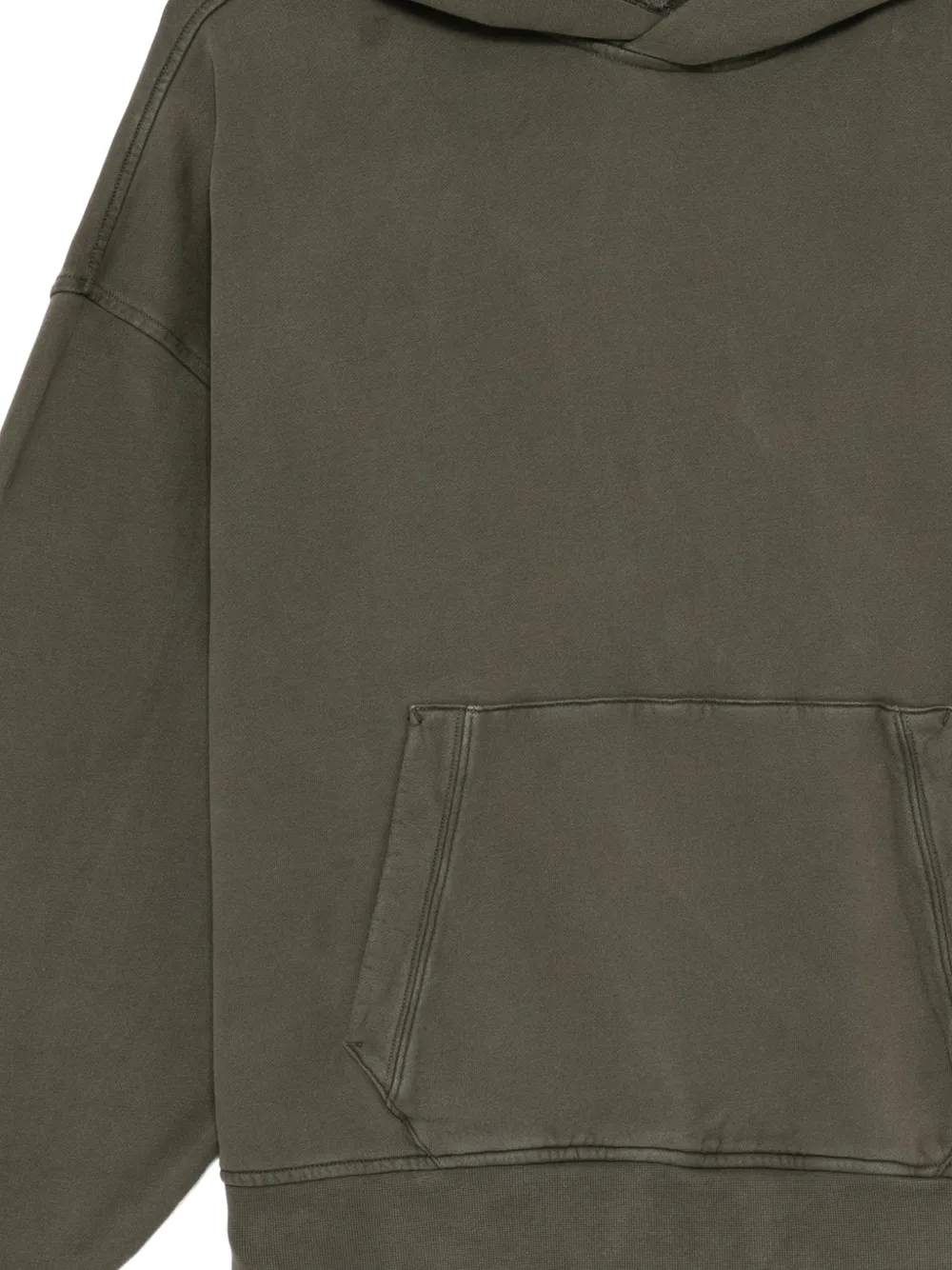Ten C Hoodie met geribbelde zoom en manchetten Groen