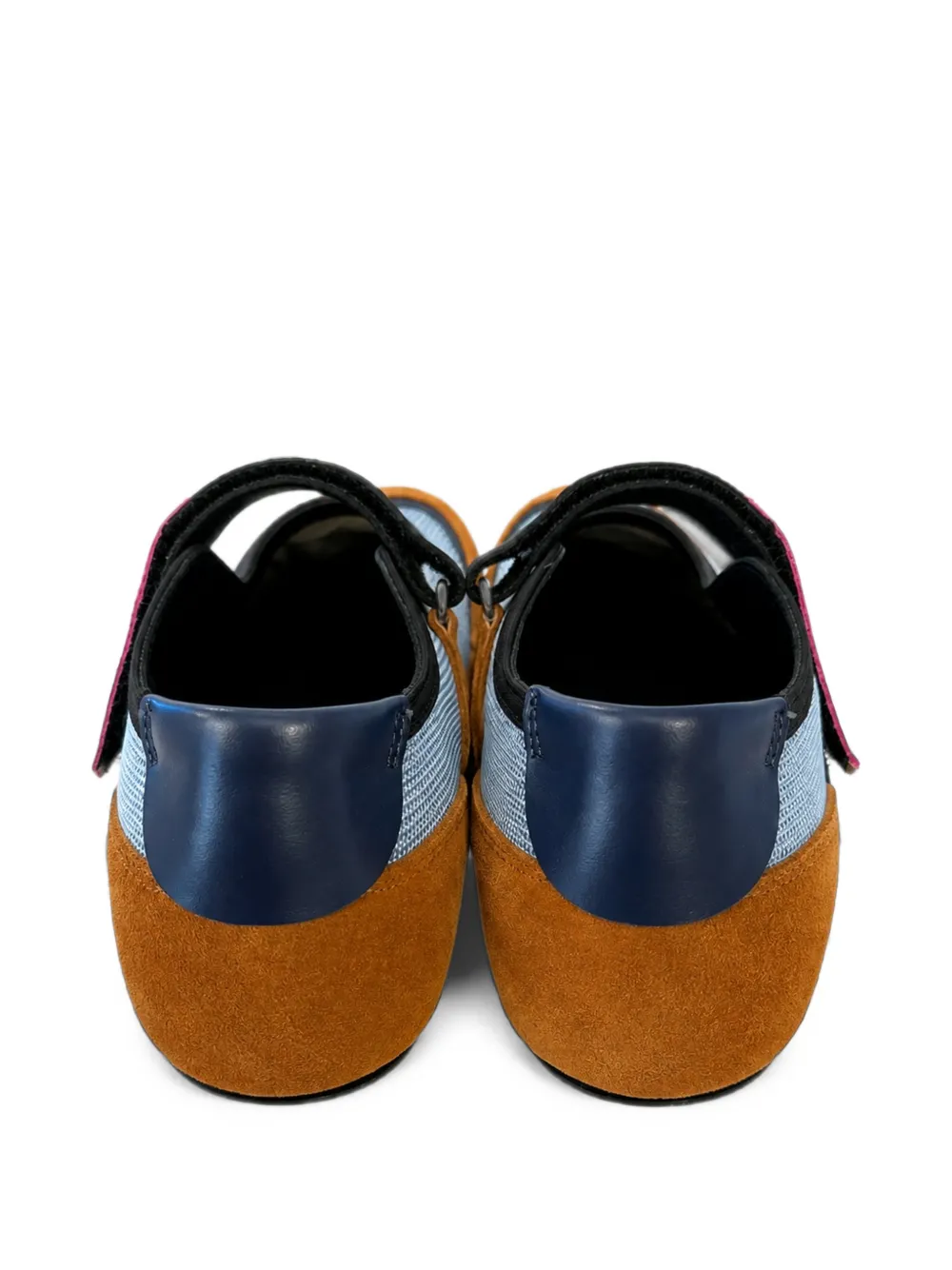 Marni Kids logo-print touch-strap ballet flats Blauw
