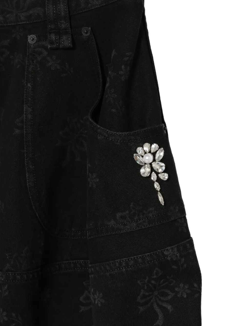 Simone Rocha Midi-rok met strikprint Zwart